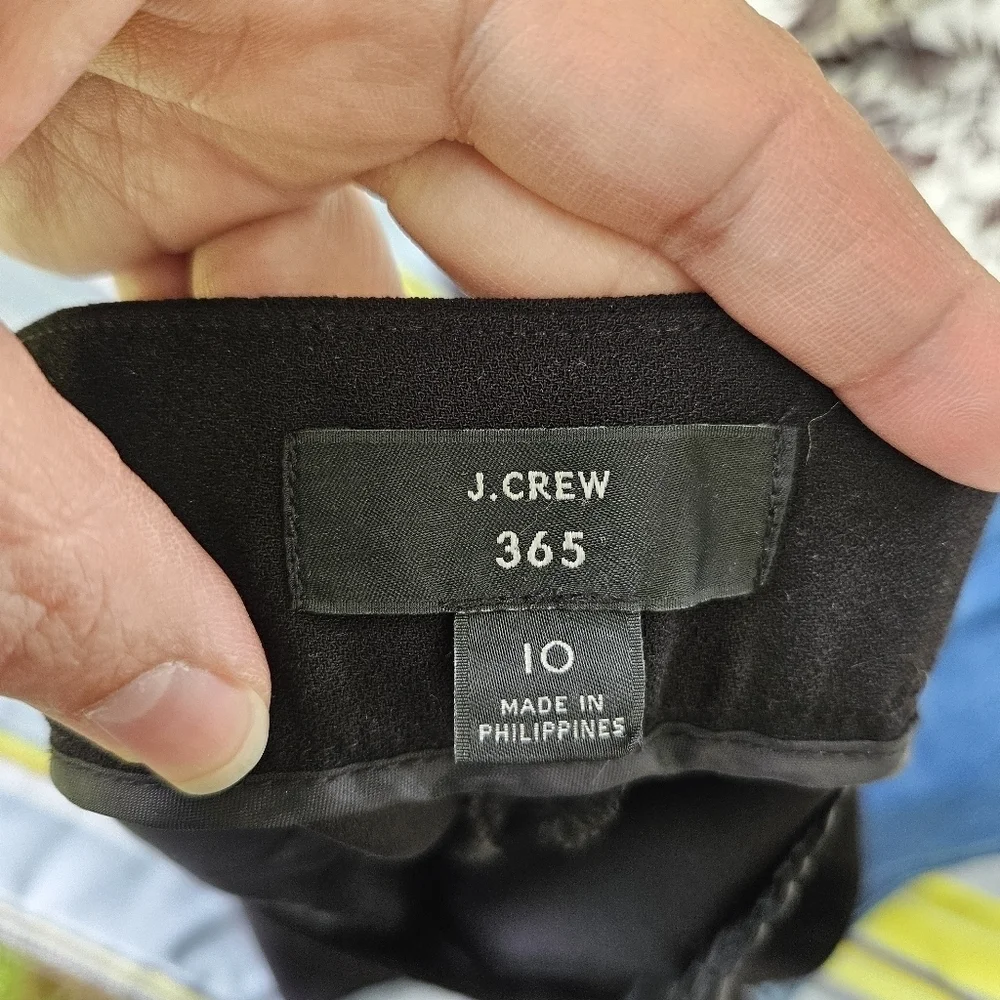 J. Crew black French girl slim crop pant in 365 crepe size 10